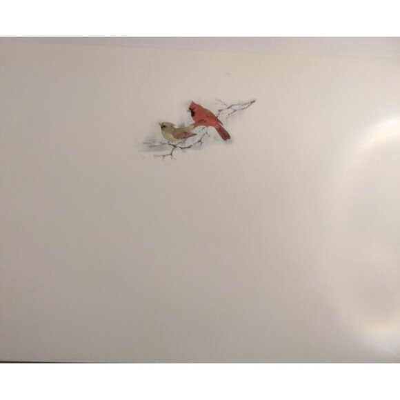 Blank Christmas Card Seasons Greetings Cardinal Birds Envelope Holiday - Picture 7 of 7